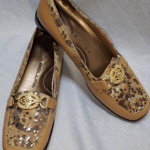 Bellini Women's Leopard Print Tan Loafers